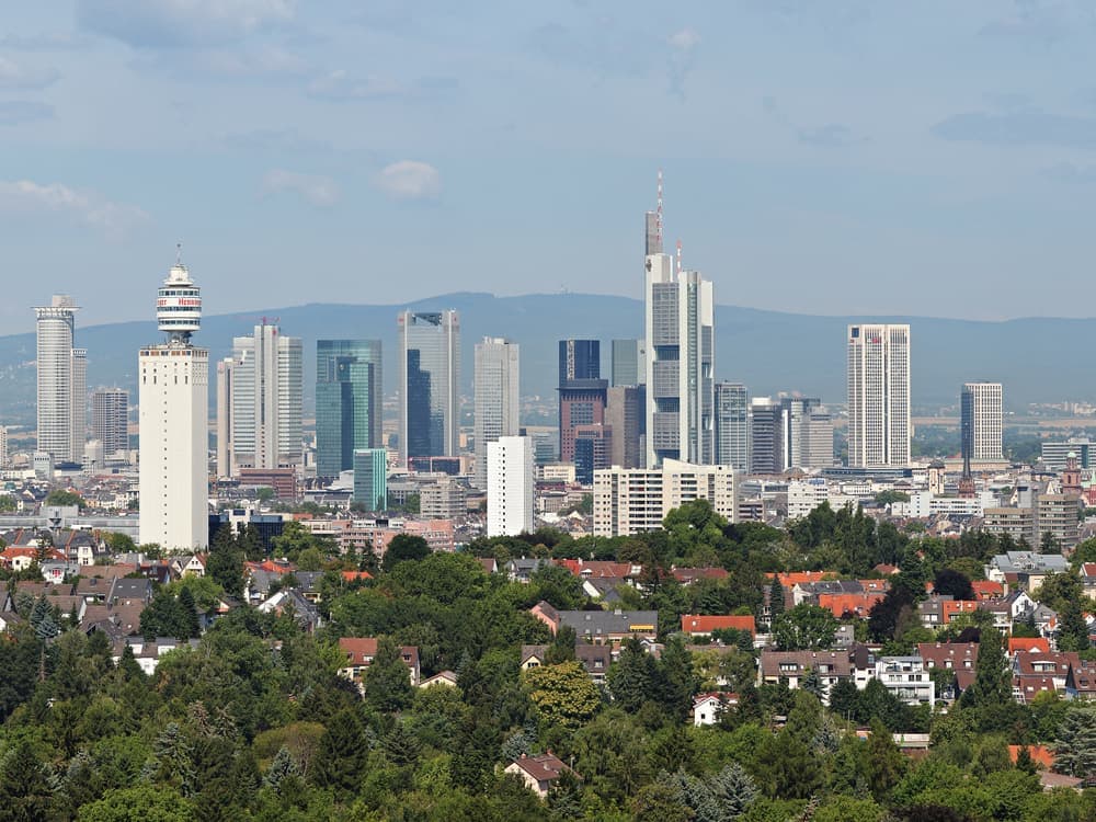 Vista panorâmica de um centro financeiro